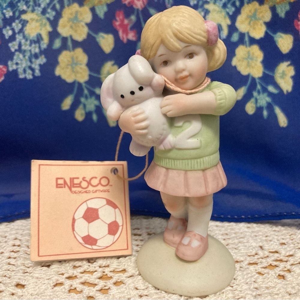 Vintage Enesco Growing Up Girls Age 2 Years Figurine